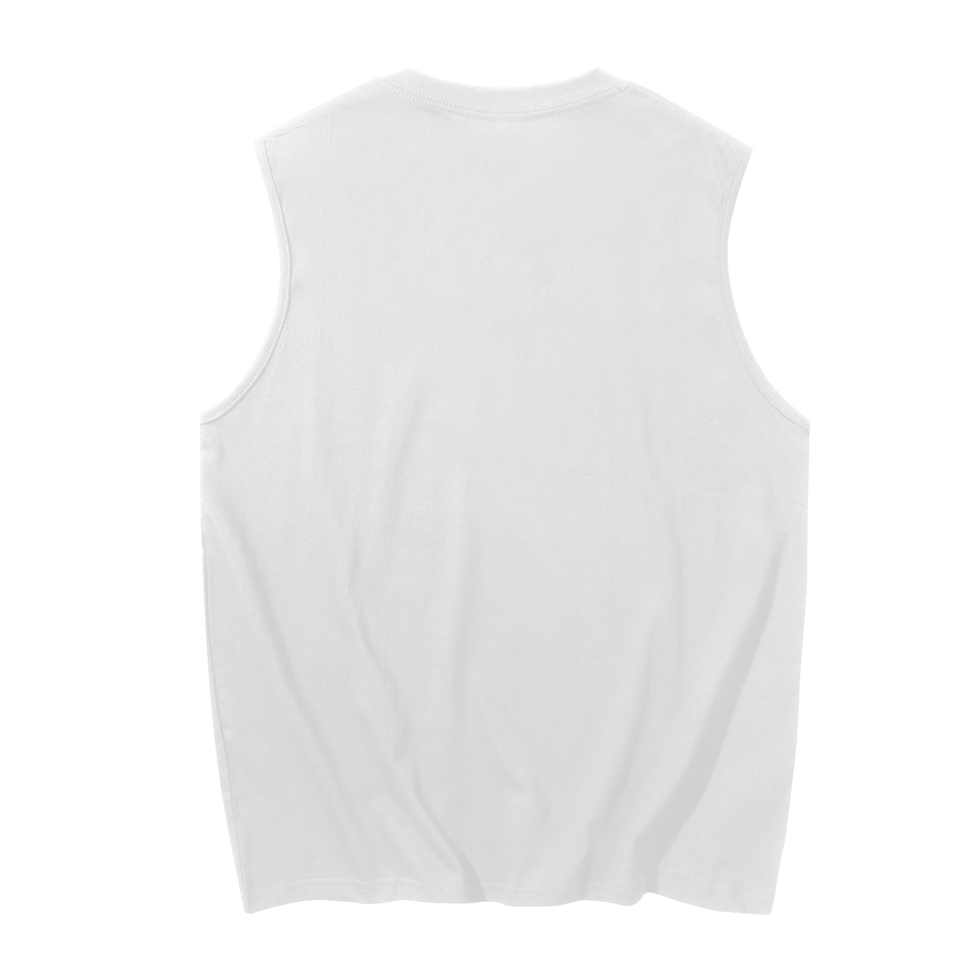 https://ajmall-vc-public-bucket.oss-us-west-1.aliyuncs.com/hugepod/material/custom_printing/fa0bc1937a58449e8eb8c06767d79f3a.png Men's Sleeveless Tank Top - White - Image 2